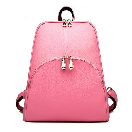 AnnaMouler Brand PU Leather Backpack for Women Pink