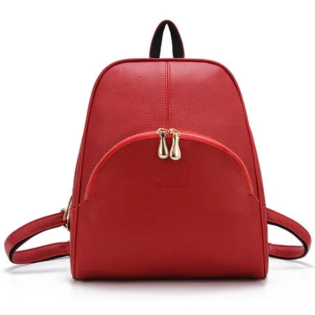 AnnaMouler Brand PU Leather Backpack for Women Red