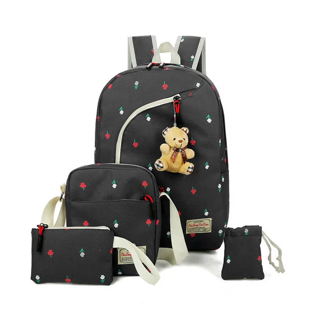 AnnaMouler Rucksack Floral Print Backpacks Black