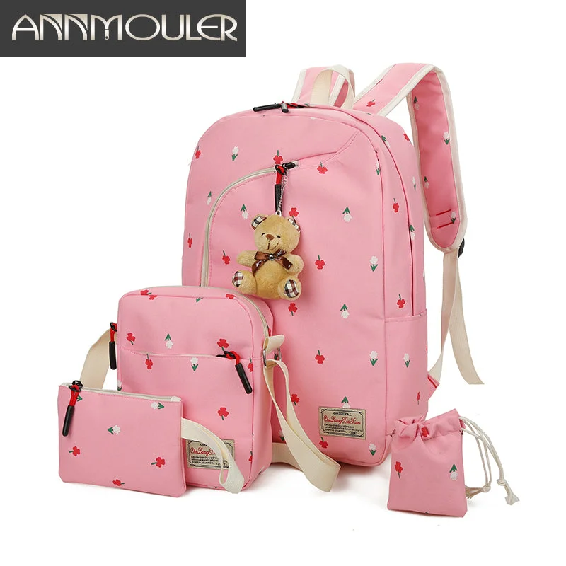 AnnaMouler Rucksack Floral Print Backpacks Pink