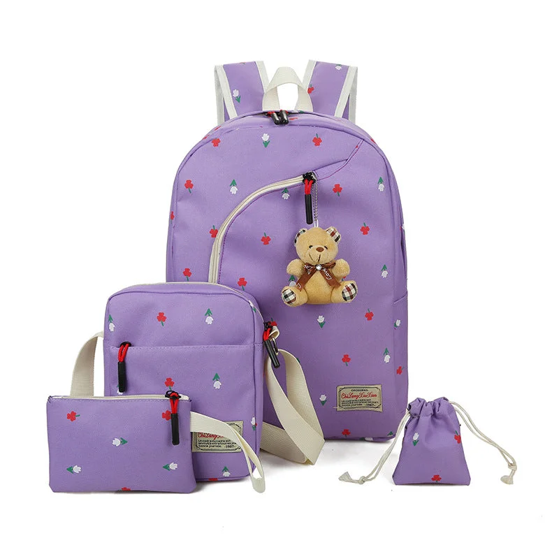 AnnaMouler Rucksack Floral Print Backpacks Purple