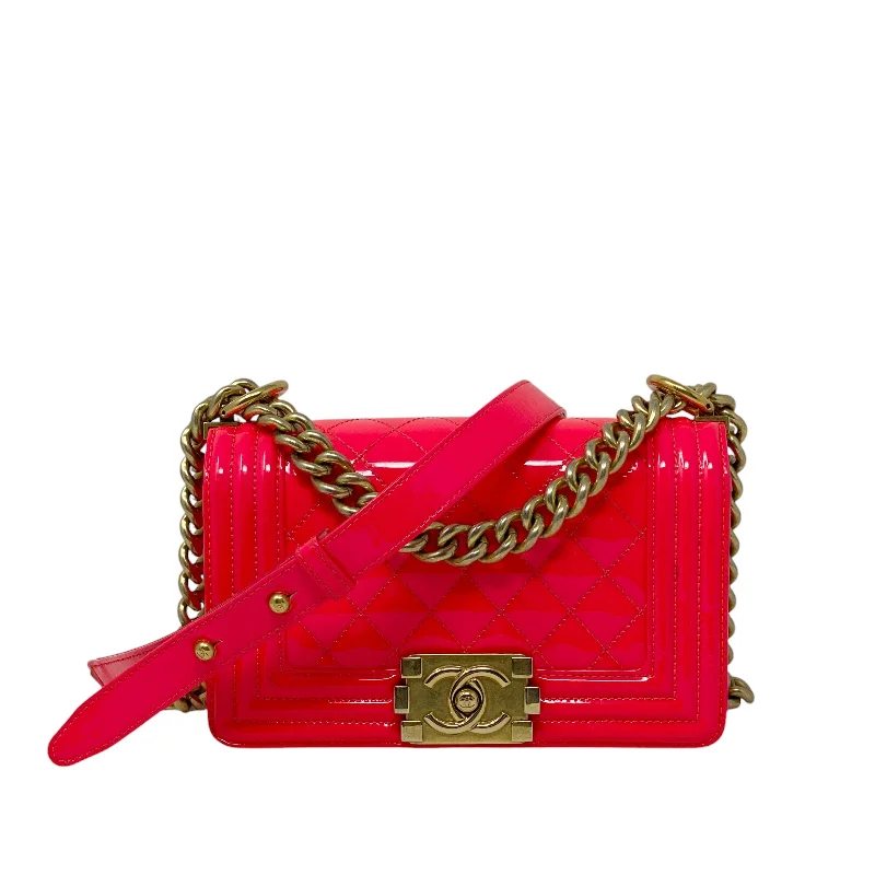 Chanel Pink Patent Small Boy Bag