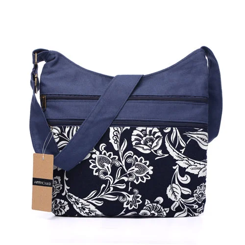 Cotton Hippie Patchwork Shoulder Bag Blue