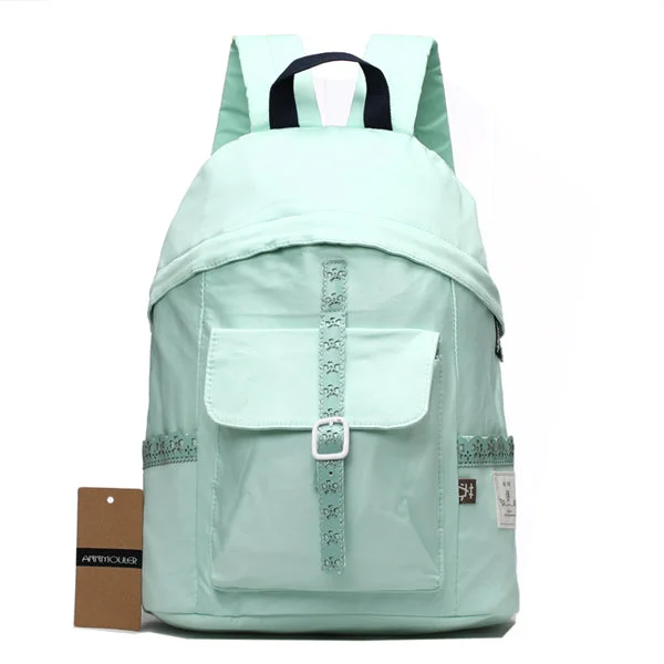 High Quality Canvas Large Capacity Backpack Light Blue