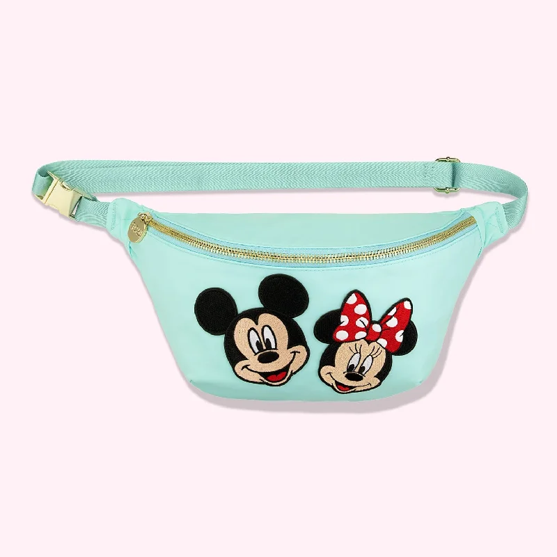 Jumbo Cotton Candy Fanny Pack with Medium Disney Mickey & Minnie Patches