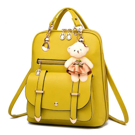 Large Capacity Women Fashion Backpack Yellow