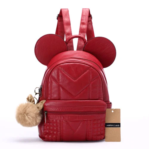 Lovely PU Leather Fashion Backpack Red