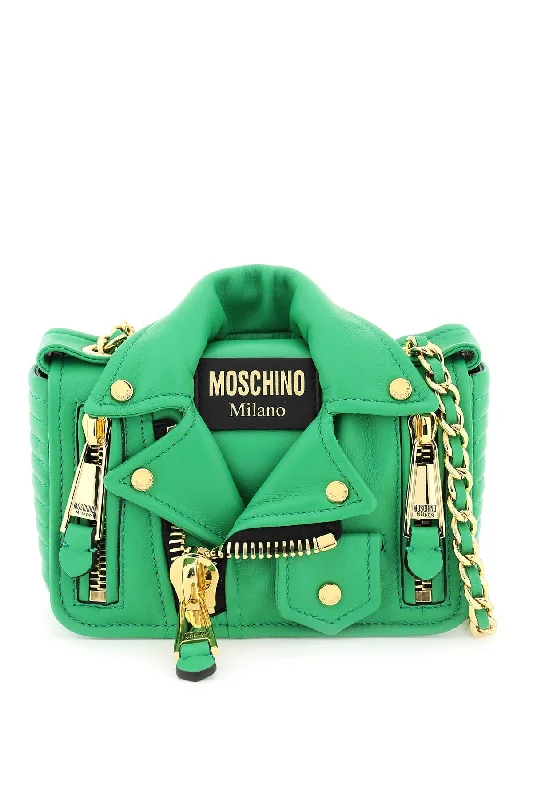 Moschino nappa leather small biker bag