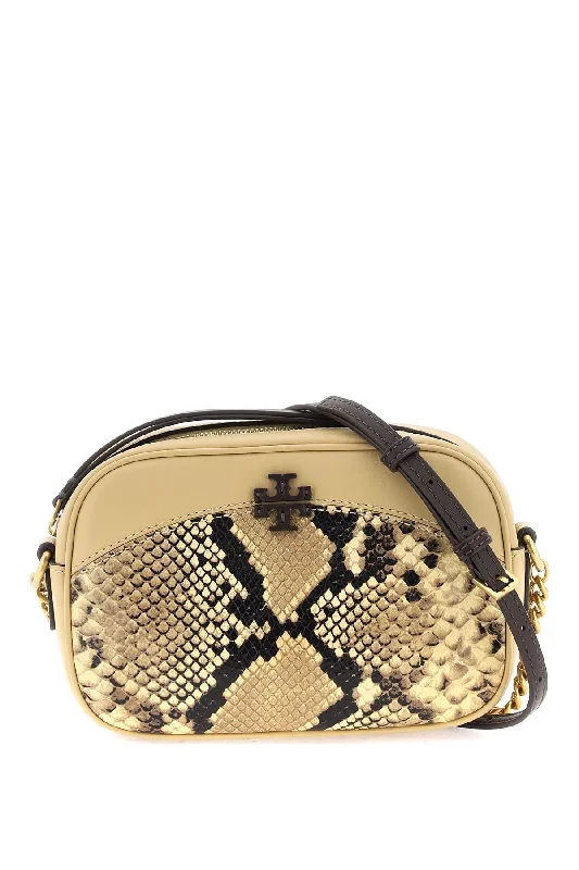 Tory burch 'mcgraw' snake-embossed camera bag