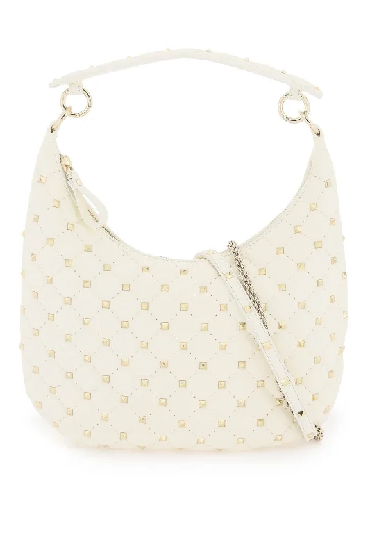 Valentino garavani small leather 'rockstud spike' hobo bag