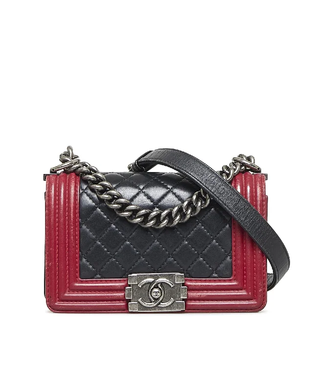 Quilted Leather Flap Bag with Curb Chain Straps and CC Push-Lock Closure