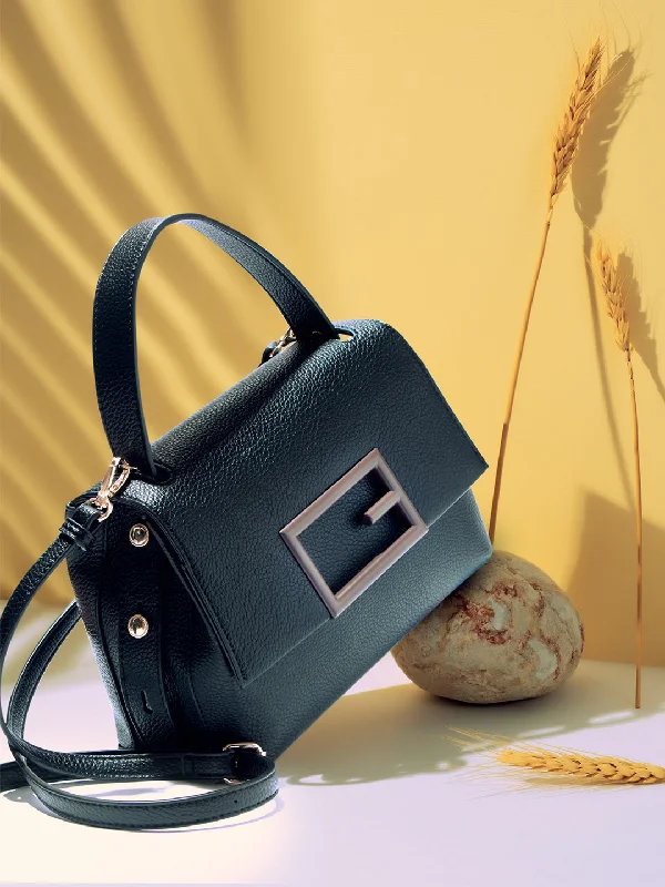 Women Black Structured Shoulder Bag