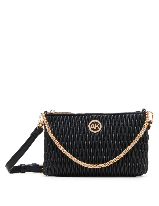 Ruched Crossbody With Chain Swag