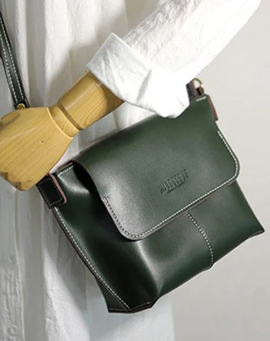 Cute Green LEATHER Side Bag Handmade WOMEN Green Crossbody BAG Phone Purse FOR WOMEN