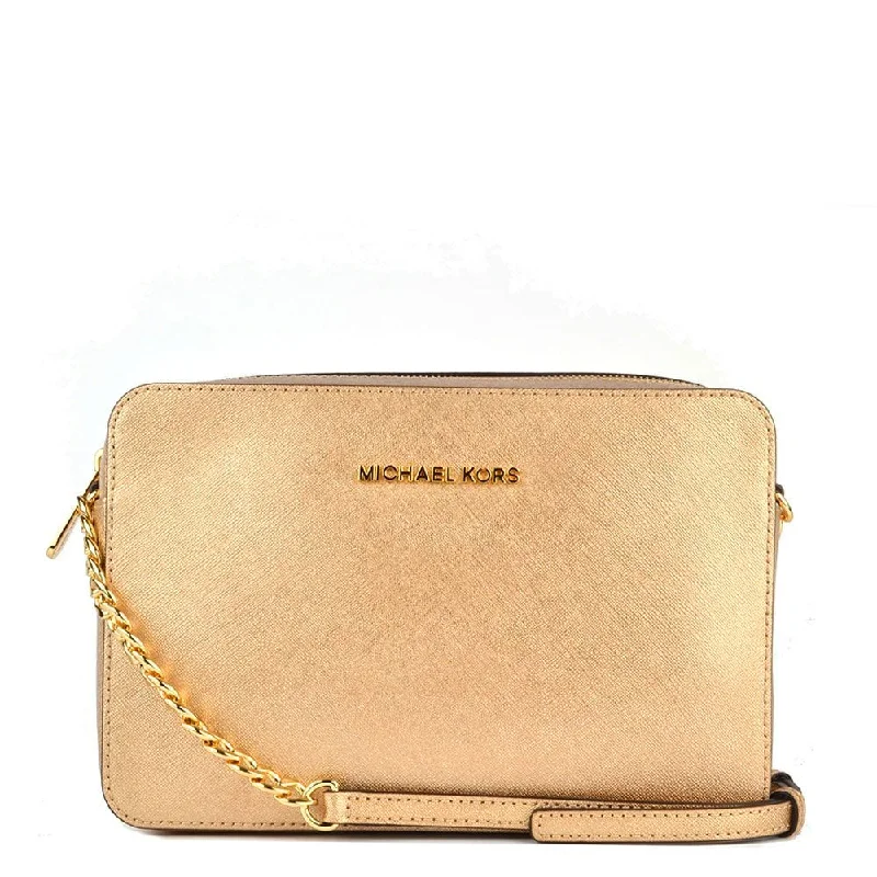 Michael Kors Jet Set Item LG Crossbody Leather Gold (35T8MTTC3M)