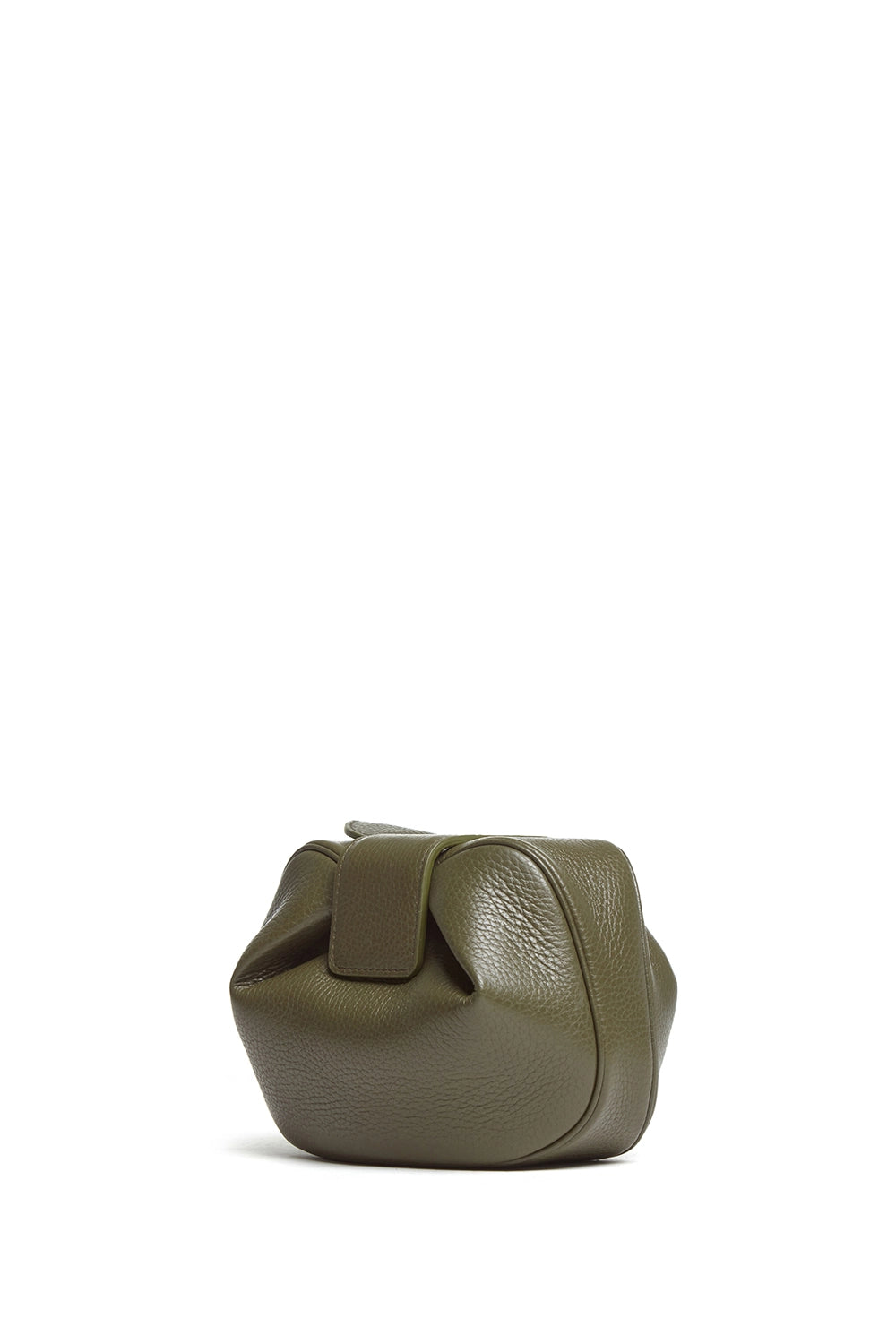 Soft Demi Clutch in Olive Textured Leather